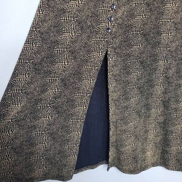 Vintage 90s y2k brown black grunge partial button maxi midi skirt size small - Picture 2 of 6